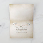 huwelijksbendes met roos - petale felicitaties kaart (Binnen)