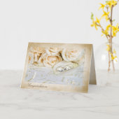 huwelijksbendes met roos - petale felicitaties kaart (Gele Bloem)