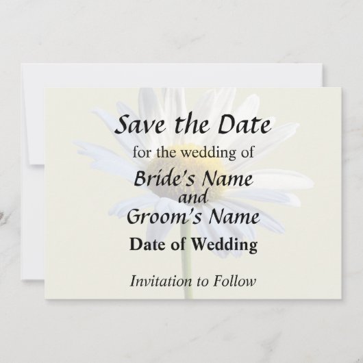 Huwelijksbenodigdheden Daisy Schaduw en Licht Save The Date (Voorkant)