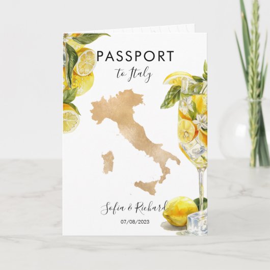 Huwelijksbestemming Citroen Citrus Paspoort Italië (Voorkant)