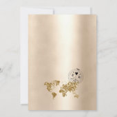 Huwelijksbestemming Glitter Gouden Wereldkaart Kaart (Achterkant)