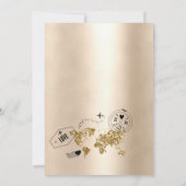 Huwelijksbestemming Glitter Gouden Wereldkaart Kaart (Achterkant)
