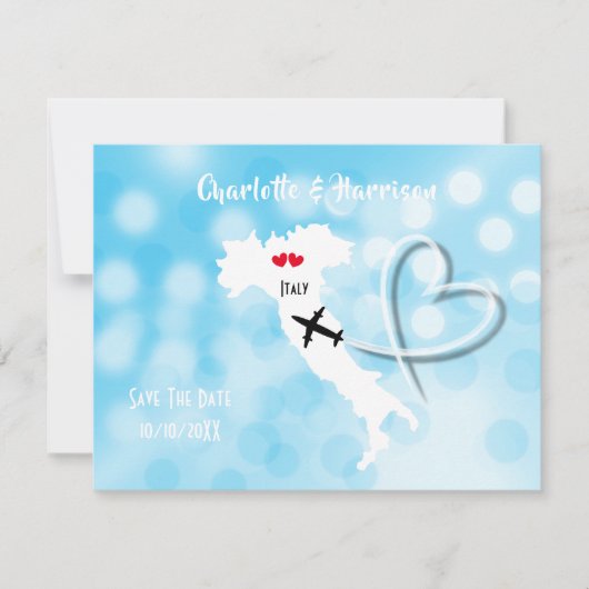huwelijksbestemming Italië behalve datum Save The Date (Voorkant)