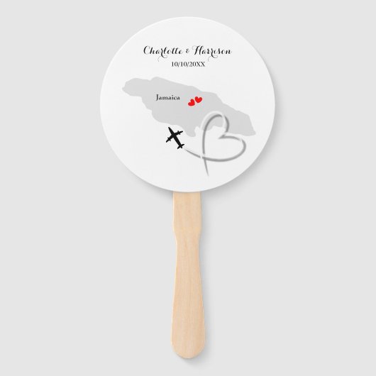 Huwelijksbestemming Jamaica Hand Fan Handwaaier (Voorkant)