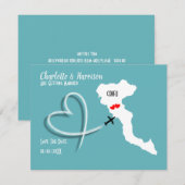 Huwelijksbestemming Korfu Bewaar De Datum Save The Date (Voorkant / Achterkant)
