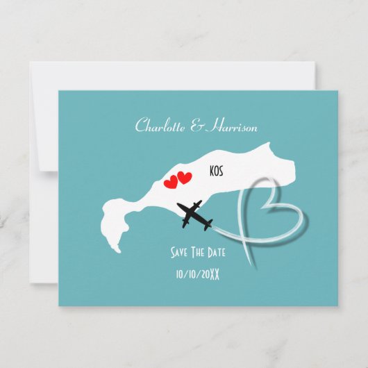 Huwelijksbestemming Kos Save The Date (Voorkant)