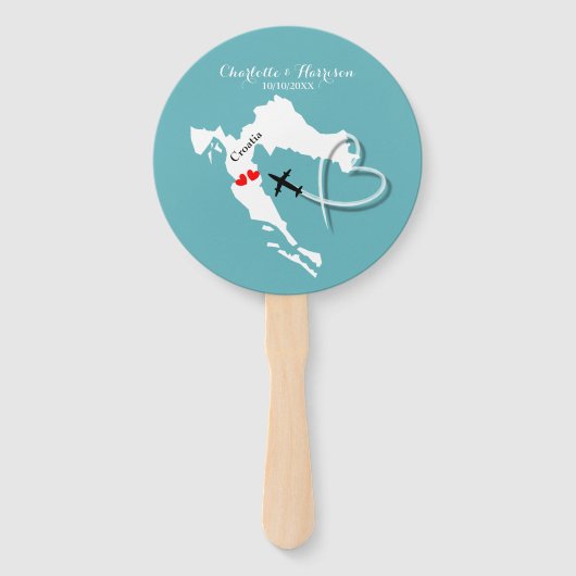 Huwelijksbestemming Kroatië Handwaaier (Voorkant)