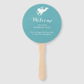 Huwelijksbestemming Santorini Handwaaier (Achterkant)