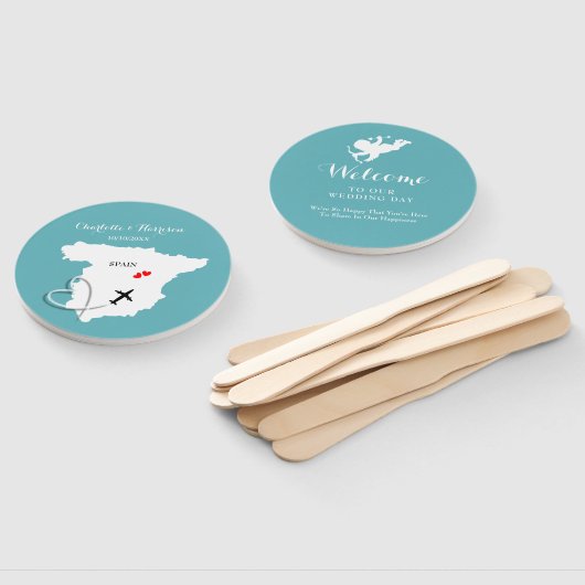 Huwelijksbestemming Spanje Handwaaier (Niet-gemonteerd)