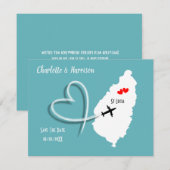Huwelijksbestemming St Lucia Bewaar de Datum Save The Date (Voorkant / Achterkant)