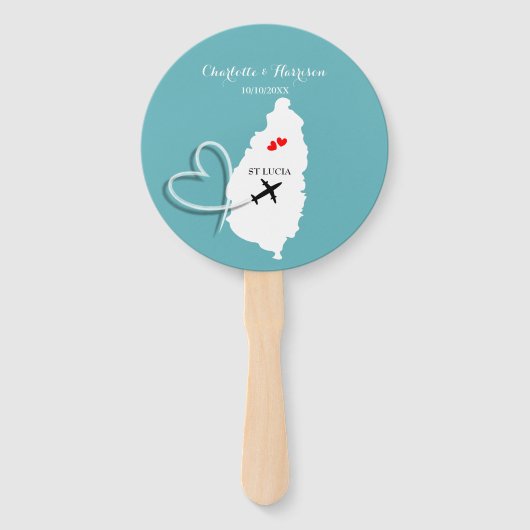 Huwelijksbestemming St Lucia Handwaaier (Voorkant)