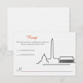 Huwelijksbevestiging Washington DC Silhouette Brui Kaart (Voorkant / Achterkant)