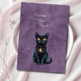 Huwelijksbijlagekaart Whimsical Zwarte Kat Gotisch Informatiekaartje