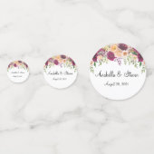 Huwelijksbloem Bourgogne Roos Custom Waterverf Confetti (Voorkanten)