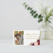 Huwelijksbloem Bourgondië Fotowebsite Kaart invoeg (Staand voorkant)