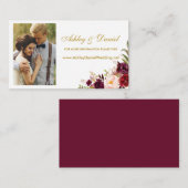 Huwelijksbloem Bourgondië Fotowebsite Kaart invoeg (Voorkant / Achterkant)