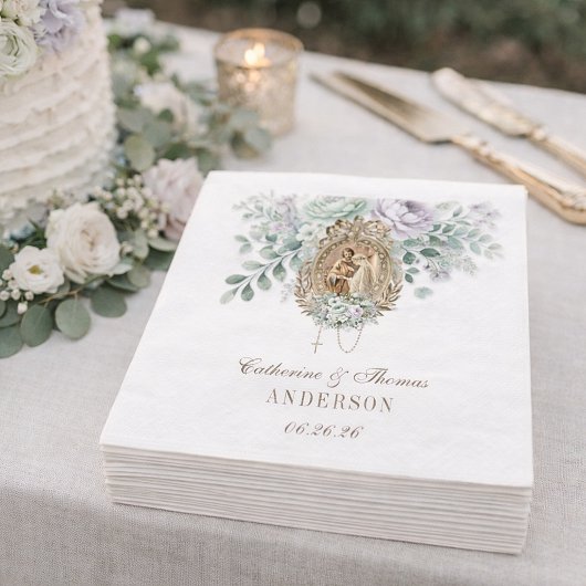 Huwelijksbloem Mary Joseph Mint en Lavendel Servet