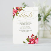 Huwelijksbloemen Bruiloft | Informatie voor bruilo Informatiekaartje (Staand voorkant)