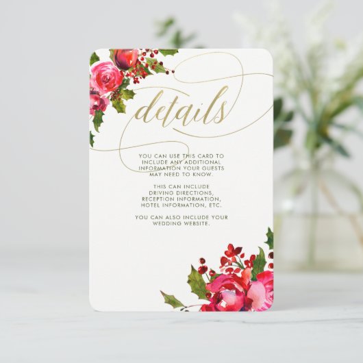 Huwelijksbloemen Bruiloft | Informatie voor bruilo Informatiekaartje (Staand voorkant)