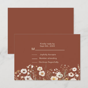 Huwelijksbloemstuk Herfst Bloemen Bruiloft RSVP Kaartje