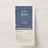 Huwelijksboek Bibliotheek Thema Hoesje & RSVP All In One Uitnodiging (Binnen)