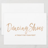 "Huwelijksbord "Dancing Shoes" | Stijlvolle gouden Kaart (Voorkant / Achterkant)