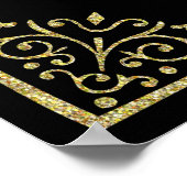 huwelijksbord elegant goudglitter poster (Hoek)
