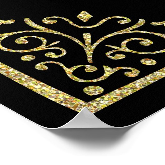 huwelijksbord elegant goudglitter poster (Hoek)