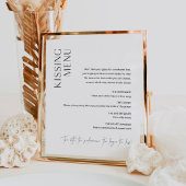 Huwelijksbord 'HARLOW Kissing Menu' Poster