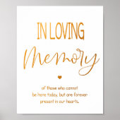 Huwelijksbord 'In Loving Memory' 8x10 poster (Voorkant)
