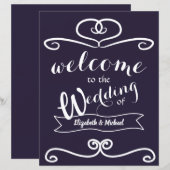 Huwelijksbord met blauwe en gele zonnebloemen (Voorkant / Achterkant)