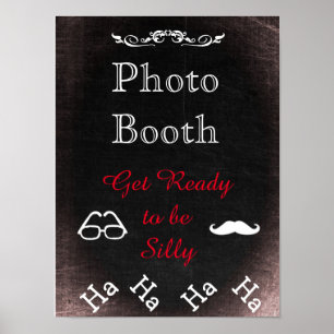 Huwelijksbord voor fotohokje, schoolbord stijl poster