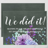 Huwelijksbordjes Krijtbord Paars Mint Bloemen (Voorkant / Achterkant)