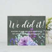 Huwelijksbordjes Krijtbord Paars Mint Bloemen (Staand voorkant)