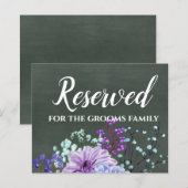 Huwelijksbordjes Krijtbord Paars Mint Bloemen (Voorkant / Achterkant)