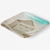 Huwelijksbriefpapier in Ocean Beach Sand Papieren Bordje (Gebogen)