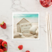 Huwelijksbriefpapier in Ocean Beach Sand Servet (Insitu)