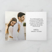 Huwelijksbruid en -bruidegom Foto Bedankkaart Programma (Binnen)