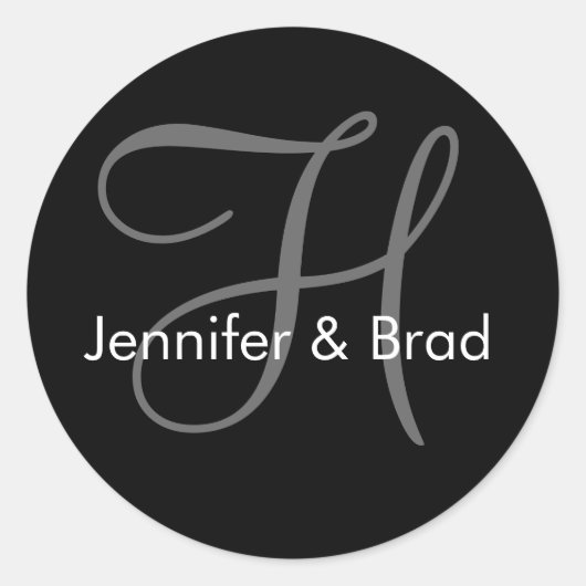  huwelijksbruid-groom-monogram sticker (Voorkant)