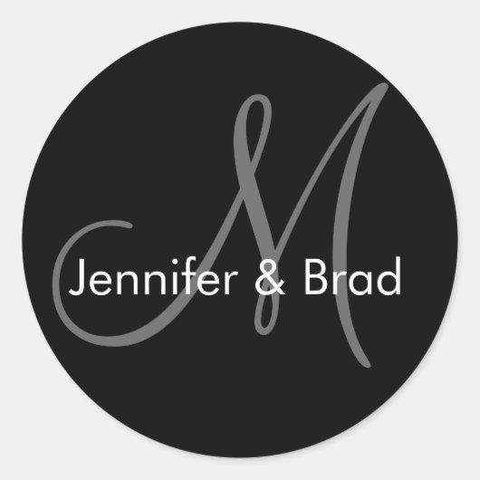 huwelijksbruid-groom-monogram sticker (Voorkant)