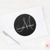 huwelijksbruid-groom-monogram sticker (Envelop)