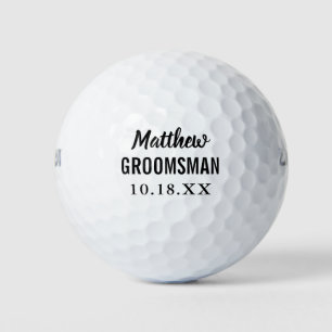 Huwelijksbruidsjonker vrijgezellenfeest cadeau golfballen