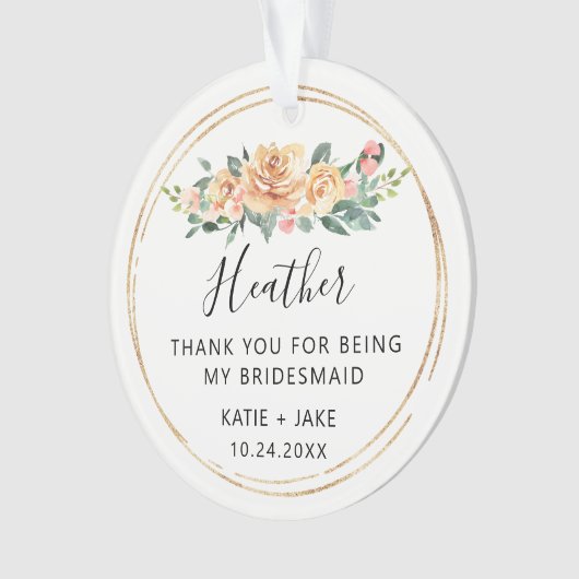 Huwelijksbruidsmeisje Kerstcadeau | Bruidsmeisje Ornament (voorkant)