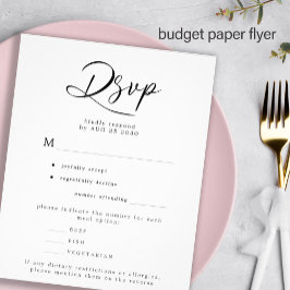 Huwelijksbudget eenvoudige maaltijd opties RSVP Flyer