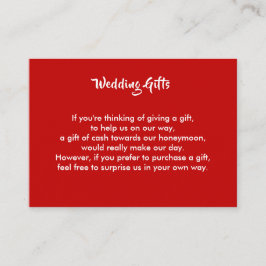 Huwelijkscadeau Aanvraag Honeymoon Geld Gepersonal Informatiekaartje