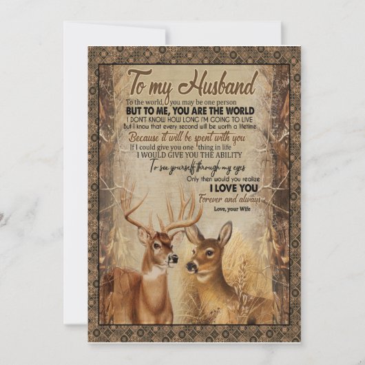 Huwelijkscadeau | Brief aan mijn man van mijn vrou Kaart (Voorkant)
