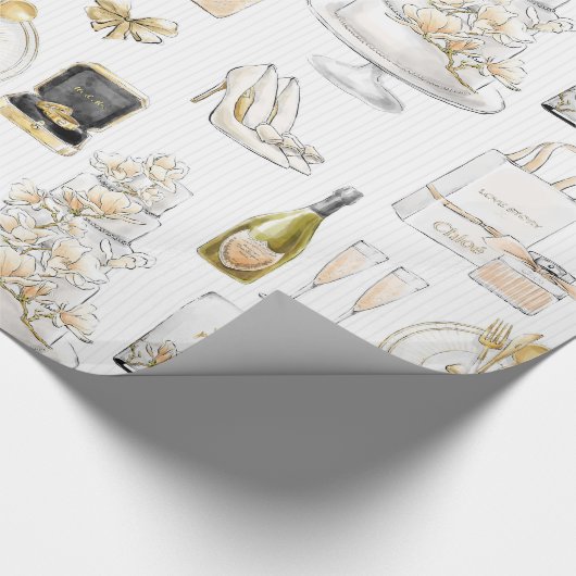 Huwelijkscadeau bruidsfeest Magnolia Cadeaupapier (Hoek)