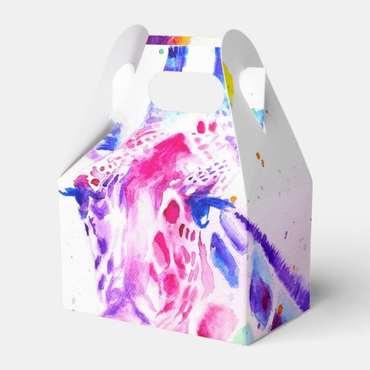 Huwelijkscadeau-doos met giraffe, dierentuin dier bedankdoosjes (Voorkant Zijde)