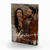 Huwelijkscadeau Elegant Liefde Script Foto & Namen (Rechts)