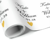 Huwelijkscadeau | Elegant script bruiloftsshower Cadeaupapier (Rol Hoek)